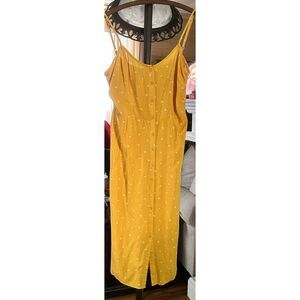 Arizona Jeans Co Misses Size L Floral Spaghetti Strap Midi Dress Mustard‎ Yellow